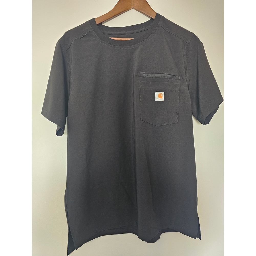 [Workwear] Carhartt Scrub Top Mens Medium Black Modern Fit C16510 Stretch Pocket